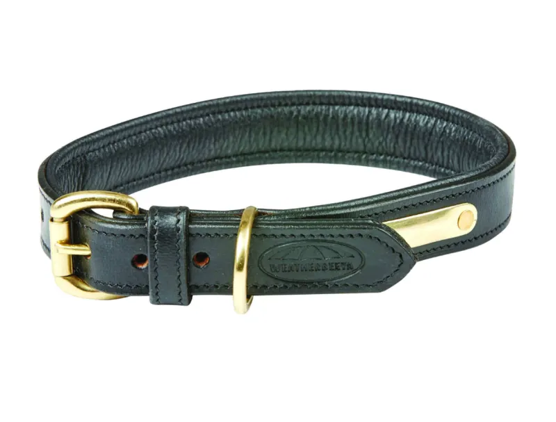 Weatherbeeta Padded Leather Dog Collar - Black